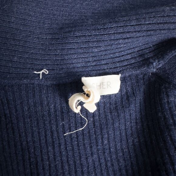 Eileen Fisher Cozy Viscose Stretch Knit Long Open Cardigan Womens Small Blue - Picture 4 of 16